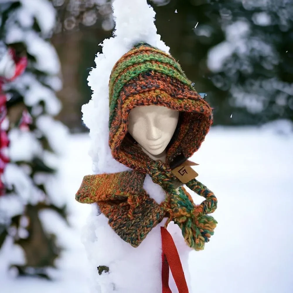 Handcrafted Hood With Wrist Warmers